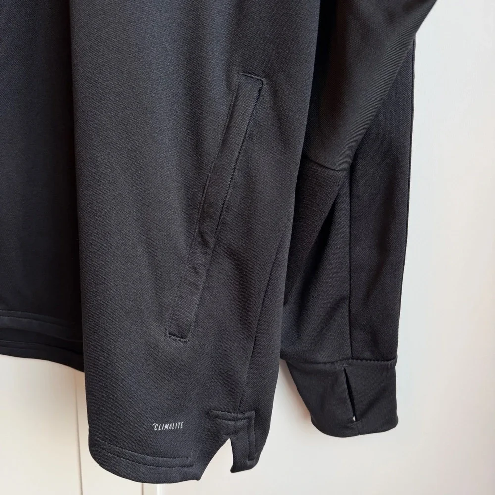LA Galaxy Adidas 1/4 Zip Pullover Jacket Mens XL Black MLS Soccer Climalite